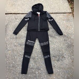 True Religion Black and White Logo Tracksuit